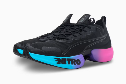 Puma Nitro Men's Running Shoes – Black, Blue & Pink