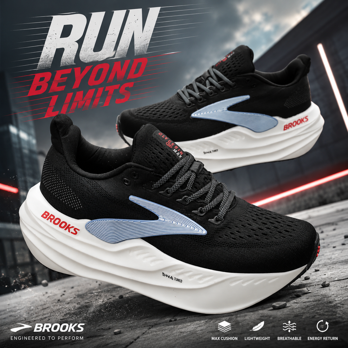 Brooks Men's Premium Running Shoes – Lightweight & Sporty