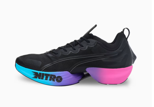 Puma Nitro Men's Running Shoes – Black, Blue & Pink