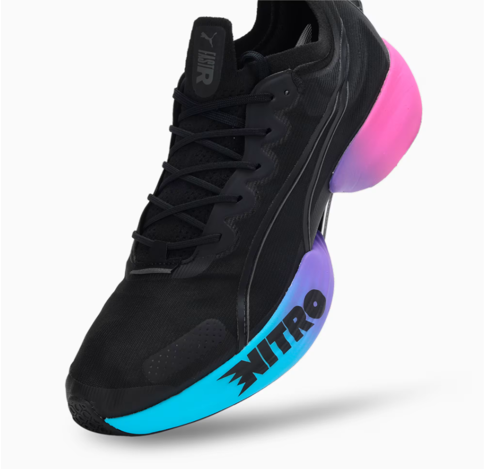 Puma Nitro Men's Running Shoes – Black, Blue & Pink
