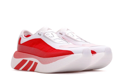 UrbanFit Men's White & Red Performance Running Shoes – Lightweight Athletic Sports