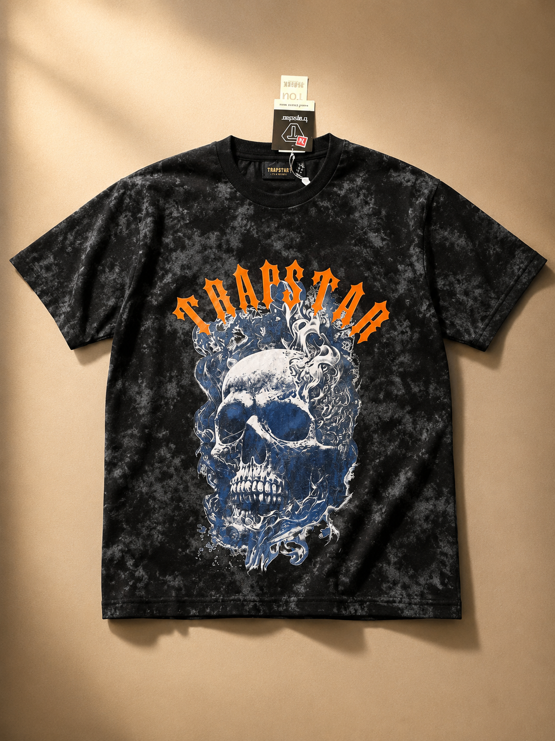 UrbanFit Men's White Acid Wash Skull Graphic Oversized T-Shirt – Premium Streetwear Tee